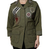Dolce & Gabbana Military Green Queen Embellished Coat Jacket