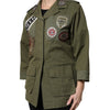 Dolce & Gabbana Military Green Queen Embellished Coat Jacket