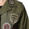 Dolce & Gabbana Military Green Queen Embellished Coat Jacket