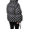 Dolce &amp; Gabbana – Pufferjacke mit durchgehendem Reißverschluss und schwarzen und weißen Punkten
