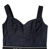 Dolce &amp; Gabbana – Ärmelloser, figurbetonter Denim-Body aus Baumwollstretch in Blau