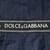Dolce &amp; Gabbana – Ärmelloser, figurbetonter Denim-Body aus Baumwollstretch in Blau