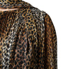 Dolce & Gabbana Brown Leopard Print Scarf Collared Chiffon Dress