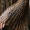 Dolce & Gabbana Brown Leopard Print Scarf Collared Chiffon Dress