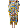 Dolce & Gabbana Multicolor Majolica Kaftan Short Sleeves Maxi Dress