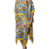 Dolce & Gabbana Multicolor Majolica Kaftan Short Sleeves Maxi Dress