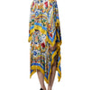 Dolce & Gabbana Multicolor Majolica Kaftan Short Sleeves Maxi Dress
