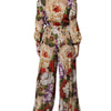 Dolce & Gabbana Multicolor Floral Wide Leg Jumpsuit Dress