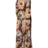 Dolce & Gabbana Multicolor Floral Wide Leg Jumpsuit Dress