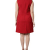 Dolce & Gabbana Red Wool Sleeveless Knee Length A-line Dress