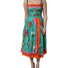 Dolce & Gabbana Multicolor Printed Silk Sleeveless Midi Dress