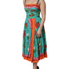 Dolce & Gabbana Multicolor Printed Silk Sleeveless Midi Dress