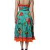 Dolce & Gabbana Multicolor Printed Silk Sleeveless Midi Dress