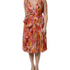 Dolce & Gabbana Multicolor Floral Silk V-neck Chiffon Dress