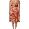 Dolce & Gabbana Multicolor Floral Silk V-neck Chiffon Dress