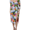 Dolce & Gabbana Multicolor Floral Side Slit Midi Dress