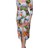 Dolce & Gabbana Multicolor Floral Side Slit Midi Dress