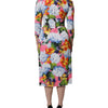 Dolce & Gabbana Multicolor Floral Side Slit Midi Dress