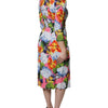 Dolce & Gabbana Multicolor Floral Side Slit Midi Dress