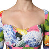 Dolce & Gabbana Multicolor Floral Side Slit Midi Dress
