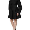 Dolce & Gabbana Black Cotton Long Sleeves A-line Mini Dress