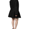 Dolce & Gabbana Black Cotton Long Sleeves A-line Mini Dress