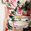Dolce & Gabbana Multicolor Floral Short Sleeves Sheath Midi Dress