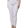 Dolce & Gabbana White Cotton Mid Waist Skinny Denim Jeans