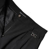 Dolce &amp; Gabbana Schwarze Anzughose aus Polyester mit hoher Taille