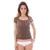A-Style Brown Nylon Women T-Shirt