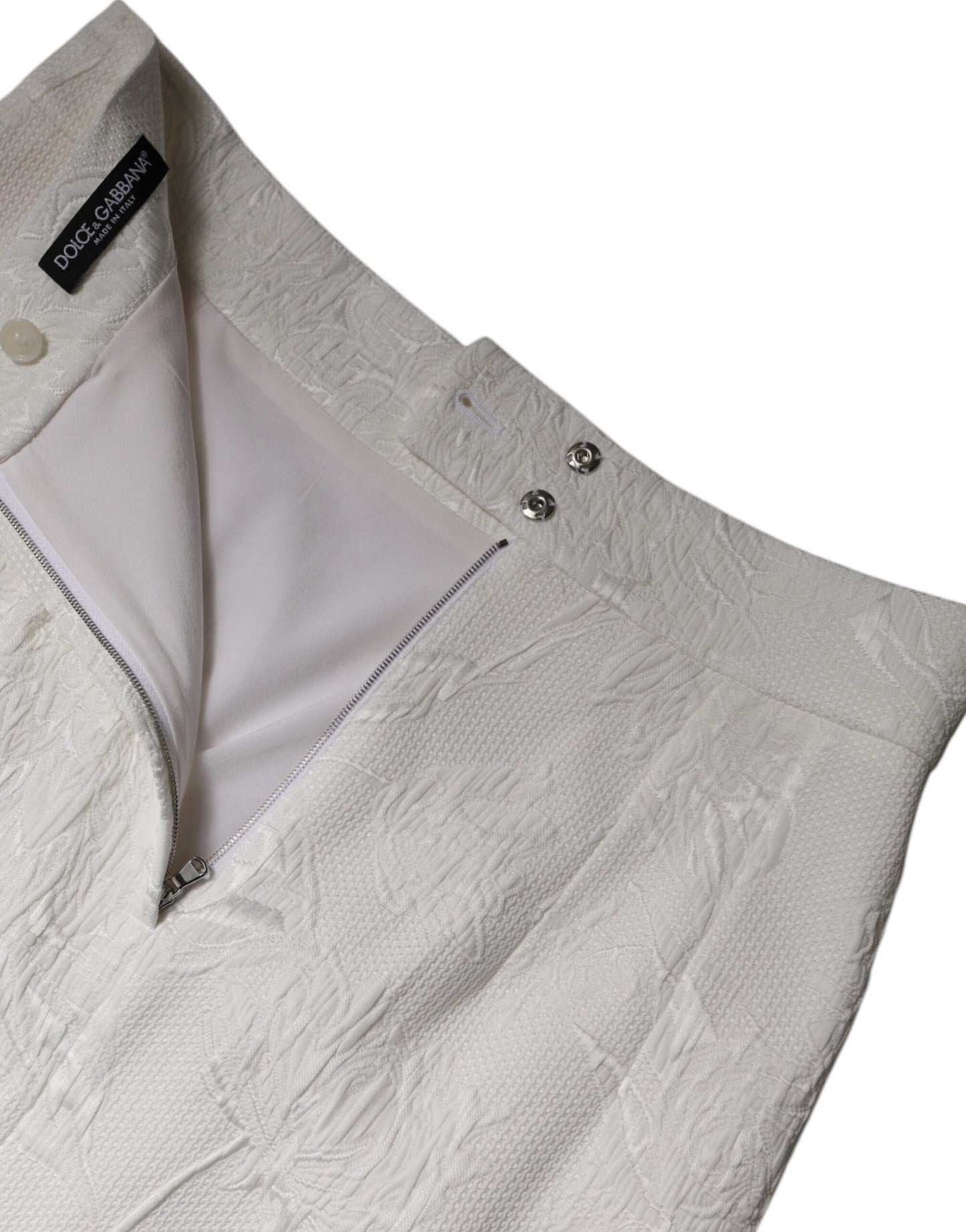 Dolce &amp; Gabbana – Weißer, knielanger Bleistiftrock mit hoher Taille