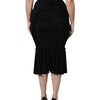 Dolce & Gabbana Black Mermaid Cut High Waist Midi Skirt