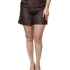 Dolce & Gabbana Brown Floral Brocade Mid Waist Mini Short