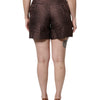 Dolce & Gabbana Brown Floral Brocade Mid Waist Mini Short