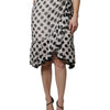 Dolce & Gabbana White Black Polka Dots Knee Length Skirt