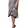 Dolce & Gabbana White Black Polka Dots Knee Length Skirt