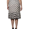 Dolce & Gabbana White Black Polka Dots Knee Length Skirt