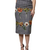 Dolce & Gabbana Multicolor Floral Print High Waist Pencil Cut Skirt