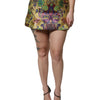 Dolce & Gabbana Multicolor Floral Jacquard Mid Waist Mini Skirt