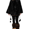 Dolce & Gabbana Black Lamb Fur Short Women Coat Jacket