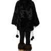 Dolce & Gabbana Black Lamb Fur Short Women Coat Jacket