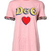 Dolce & Gabbana Pink Logo Print Cotton Crew Neck Tee T-shirt