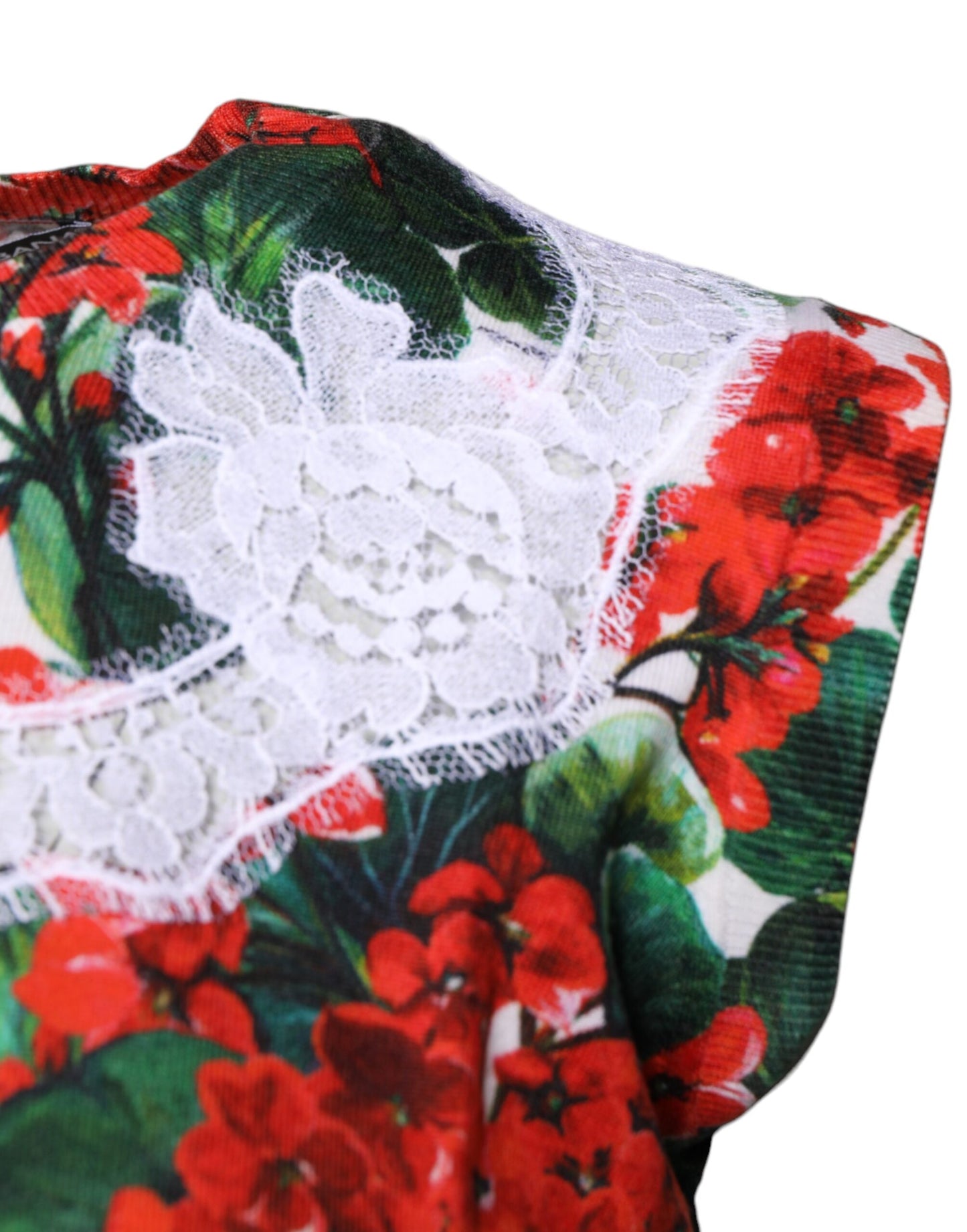 Débardeur sans manches en dentelle florale multicolore Dolce &amp; Gabbana