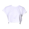 Dolce & Gabbana White Cotton Crew Neck Cropped T-shirt Top