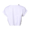 Dolce & Gabbana White Cotton Crew Neck Cropped T-shirt Top