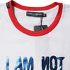 Dolce & Gabbana White Graphic Print Cotton Crew Neck T-shirt