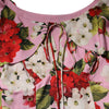 Dolce & Gabbana Pink Floral Silk Short Sleeves Blouse Top