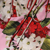 Dolce & Gabbana Pink Floral Silk Short Sleeves Blouse Top