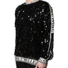 Dolce & Gabbana Black DG Queen Sequin Pullover Sweater