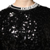 Dolce & Gabbana Black DG Queen Sequin Pullover Sweater